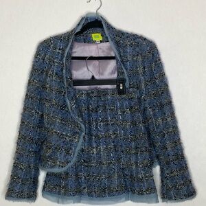 Blue tweed suit with lining